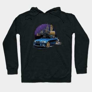 M3 E36 Illustration New York City Night Skyline Hoodie